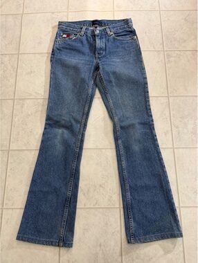 Vintage Tommy Hilfiger Blue Denim Flared Jeans Size 1